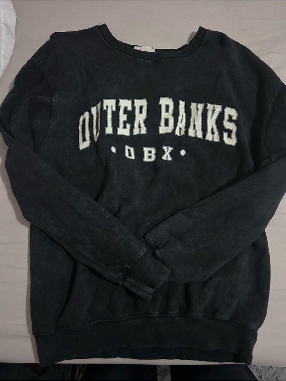 Vintage Outer Banks Crewneck Sweatshirt - Black with Cream Lettering